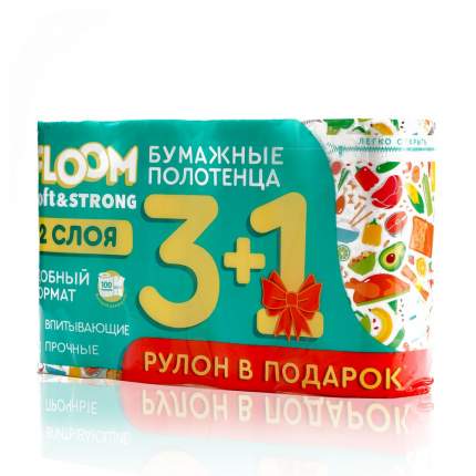 Бумажные полотенца Floom двухслойные 4 шт.