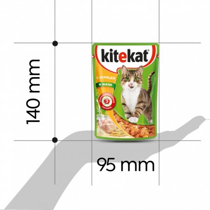 Влажный корм для кошек Kitekat, с курицей в желе, 85г