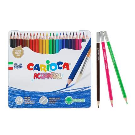 Набор цветных карандашей "Carioca Acquarell", 24 матовых цвета, эффект акварельных красок