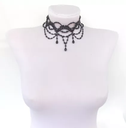 Праздничный нарядный чокер из цветного богемского стекла черного цвета.Знаменитый чешский производитель бижутерии - Jablonex.Длина чокера -  ...