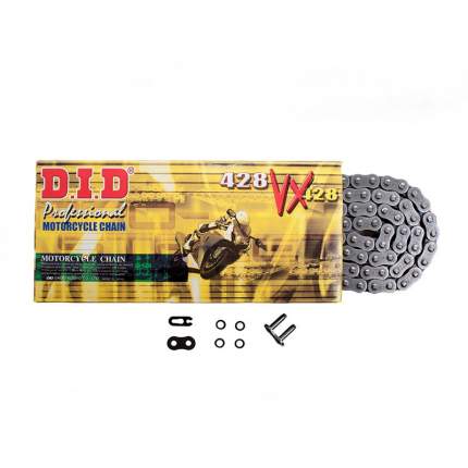 Цепь DID  VX 428 Steel 124 звеньев с замком-защелкой,   ...