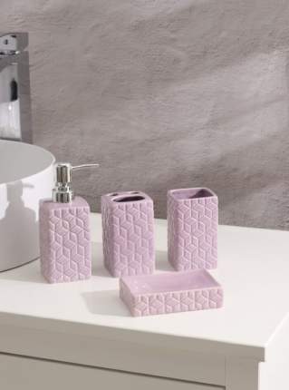 Цвет производителя: лиловый, Материал изделия: керамика; пластик, Тип: набор для ванной   ...