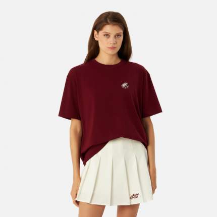 Футболка унисекс Самокат SC25016 с принтом, бордовая, S-M