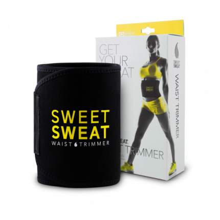 GetUSCart- Sweet Sweat Premium Waist Trimmer, for Men & Women. Includes  Free Sample of Sweet Sweat Gel! (X-Large),Black & Yellow