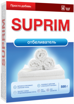 Отбеливатель Suprim для сильнозагрязненных изделий из различных тканей 500 г