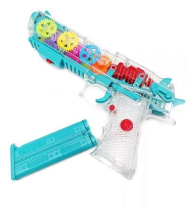 Прозрачный игрушечный пистолет Gear Light GUN со свет. и музыкальными эффектами, Голубой