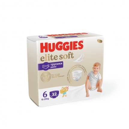Подгузники-трусики Huggies Elite Soft 15-25 кг, 6 размер, 32 шт