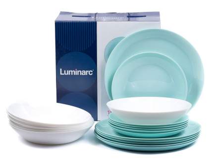 Столовый набор посуды Luminarc ЛАЙТ ТЮРКУАЗ&УАЙТ 18 предметов