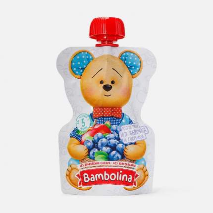 Пюре Bambolina яблоко и голубика, с 5 месяцев, 100 г