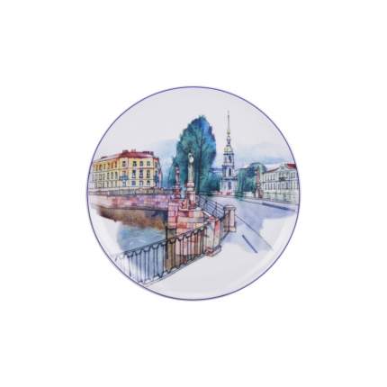 Декоративная тарелка ИФЗ Санкт-Петербург Пикалов мост 19,5x19,5 см