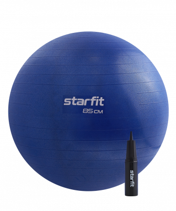 Фитбол STARFIT GB-109 85 см, 1500 гр, антивзрыв, с ручным насосом, темно-синий