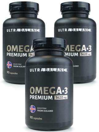 Рыбий жир Омега 3 UltraBalance Omega-3 Premium 1620mg fish oil concentrate капсулы 270 шт.