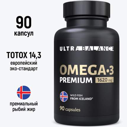 Омега 3 рыбий жир, UltraBalance Omega-3 витамины для женщин и мужчин капсулы 1620 мг 90 шт