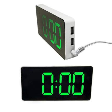 LED зеркальные электронные часы 2emarket c будильником и термометром (4375.4)
