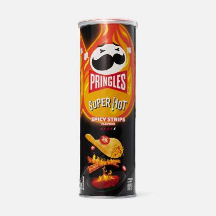 Чипсы Pringles Super Hot, острые и пряные стрипсы, 110 г