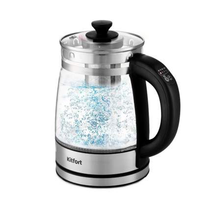 Чайник электрический Kitfort KT-6119 1.7 л серебристый, прозрачный