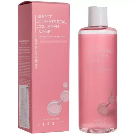 Тонер для лица Jigott Ultimate Real Collagen Toner с коллагеном, омолаживающий, 300 мл