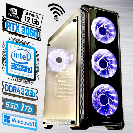 Системный блок Intel Core i7-9700f+RTX3060 12Gb+DDR4 32Gb+SSD 1000Gb