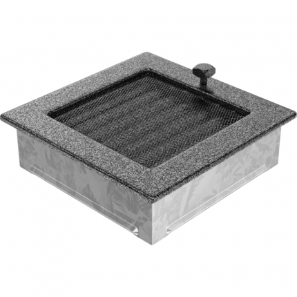 Вентиляционная решетка для камина Kratki черная хром пористая с жалюзи 17CSX 17х17 см