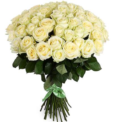 Букет из 51 белой розы Россия 60 см