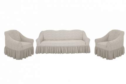 Комплект чехлов на диван и кресла "Жаккард" Venera, слоновая кость, 3 предмета