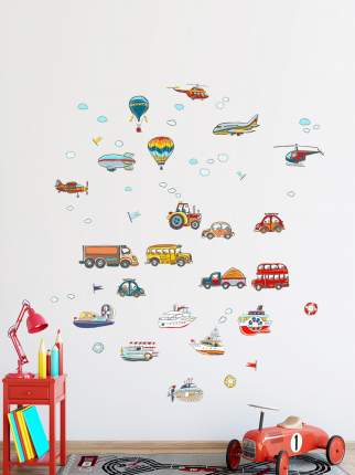 Интерьерные наклейки VEROL Машинки на стену детские подарок на праздник мальчик декор