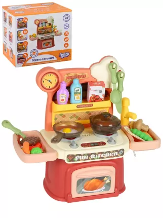 Кухня детская Amore Bello с настоящей водой, 28 аксессуаров, цвет бордовый   ...