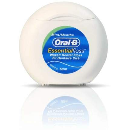 Зубная нить Oral-B Essential Floss вощеная, мята 50 м