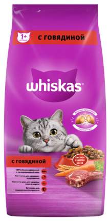 Сухой корм для кошек Whiskas Вкусные подушечки с нежным паштетом, говядина, 5кг