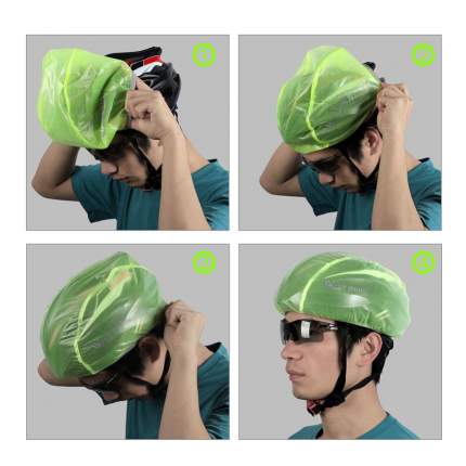 Дождевик на велосипедный шлем / чехол на шлем West Biking YP708080, зеленый