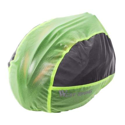 Дождевик на велосипедный шлем / чехол на шлем West Biking YP708081, серый/зеленый