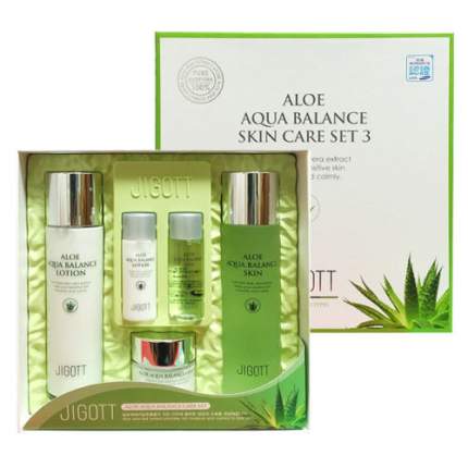 Набор Jigott Aloe Aqua Balance Skin Care тонер 150 мл+30 мл+лосьон 150 мл+30 мл+крем 50 мл