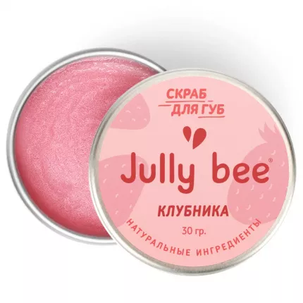 Скраб для губ Jully Bee сахарный, клубника 30 г