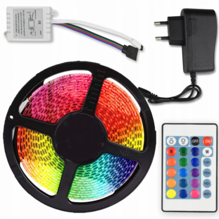 Светодиодная лента LED SMD 5050 5m с блоком питания RGB (Цветная)