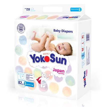 Подгузники для новорожденных YokoSun S (до 6 кг), 82 шт.