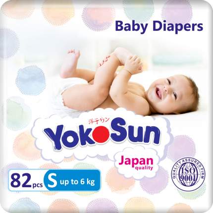 Подгузники для новорожденных YokoSun S (до 6 кг), 82 шт.