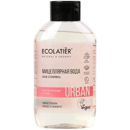 Мицеллярная вода для лица ECOLATIER Urban Цветок орхидеи и роза, 400 мл