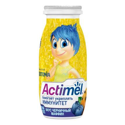 Продукт кисломолочный Actimel обогащенный детский черничный маффин 2,5% 100 мл