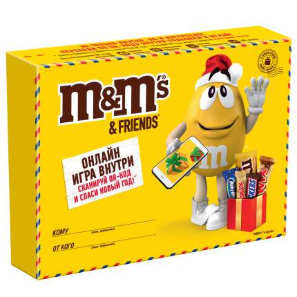 M&M's & Friends Посылка от Деда Мороза, шоколадный подарочный набор с игрой внутри, 150г