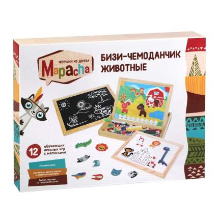 Бизи-чемоданчик Mapacha Животные: доска для рисования, меловая доска, фигурки, 2 фона
