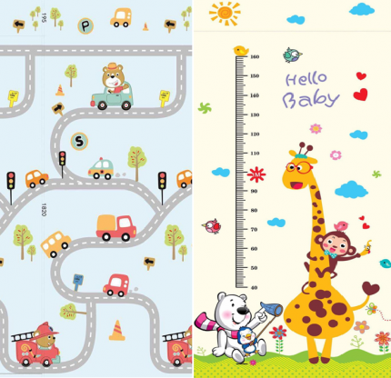 Детский коврик складной MIKMEL развивающий игровой Машинки/Жирафы 180х200х1 см MCH-FM-18