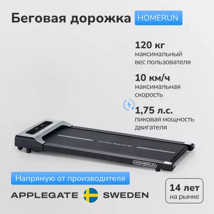 Беговая дорожка Applegate Homerun электрическая черный