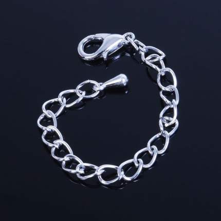 Замок-карабин (15*6мм) с цепочкой (7,5 см) (набор 5 шт), цвет серебро. ТМ Queen fair это яркий  ...