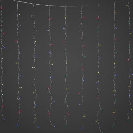 Гирлянда электрическая, световой занавес, 3x2 м, 144 лампы, мультиколор, LS005