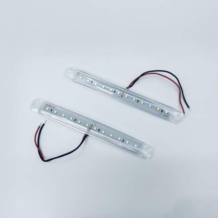 Диодные маркерные габариты на прицеп, фуру, габаритные LED фонари, маячки - "Полоски большие" 12LED, с отверстиями  ...