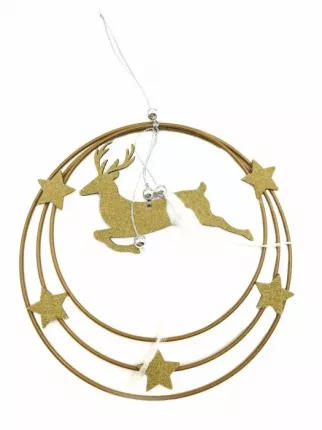 Елочная игрушка Феникс Present Подвесное украшение древесина тополя 91441 1 шт. золотистый