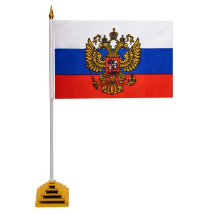 Флаг Brauberg России с гербом настольный14х21 см