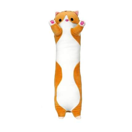 Мягкая игрушка-антистресс Кошка-батон, длинный кот рыжий 90 см