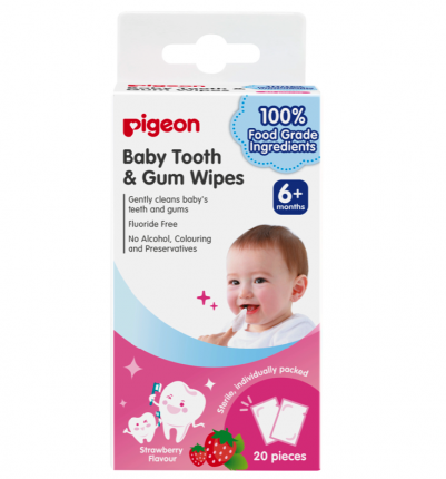Салфетки для чистки молочных зубов Pigeon Baby Tooth & Gum Wipes Strawberry 20 шт 78291-1