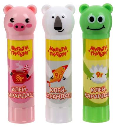 Клей-карандаш  Мульти-Пульти Зверята: Свинка, Лягушка, Белый медведь   ...